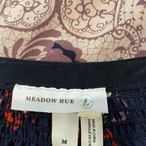 Anthropologie Meadow Rue round collar long sleeve floral blouse. Key hole - Picture 3 of 5